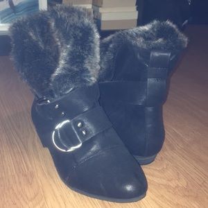 Black strap booties